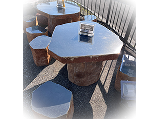 ベトナム産玄武岩 ガーデンテーブルセット