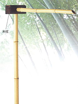 天然竹筧 口長 角木枕